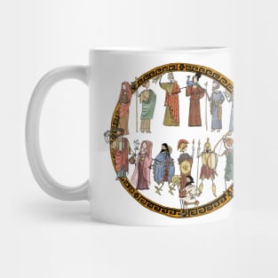 Greek Myth Comix - the Olympians in Colour! With tondo. Mug